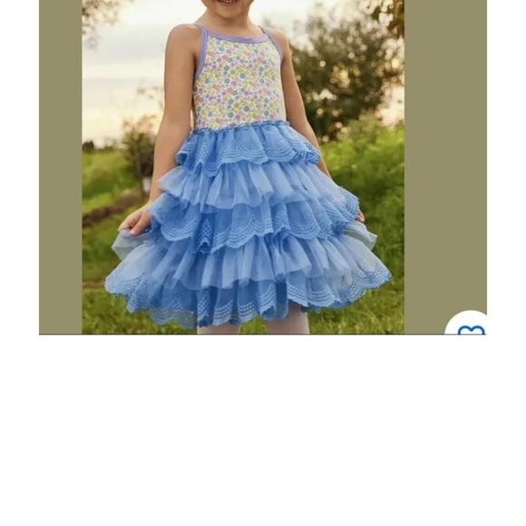 Matilda Jane Make A Wish Dress Ruffle Blue Floral - Picture 2 of 9